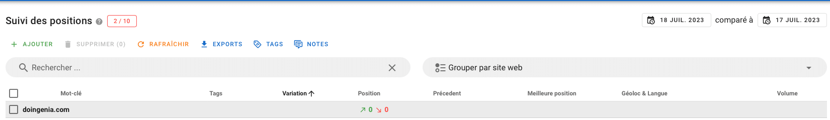 Check position screenshot outil gratuit seo 