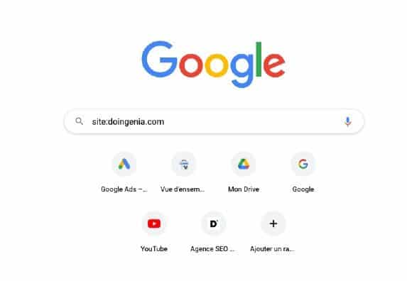 Commande site: sur Google