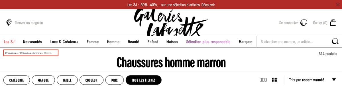 Fil d'Ariane basé sur les attributs