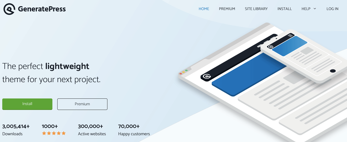 Generate Press un thème WordPress rapide 