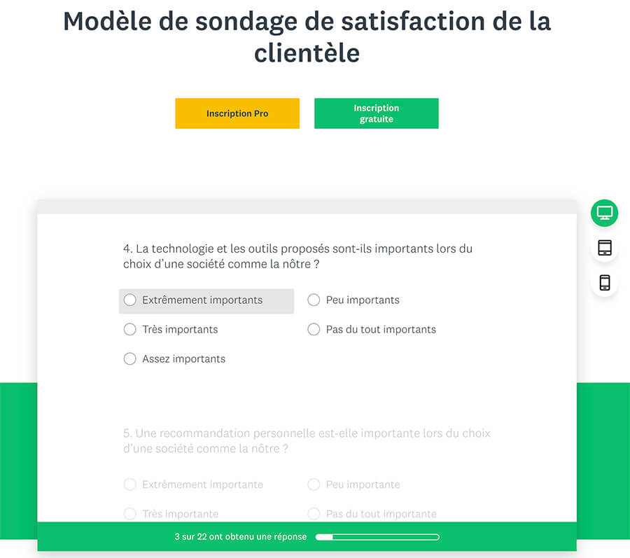 Enquête satisfaction