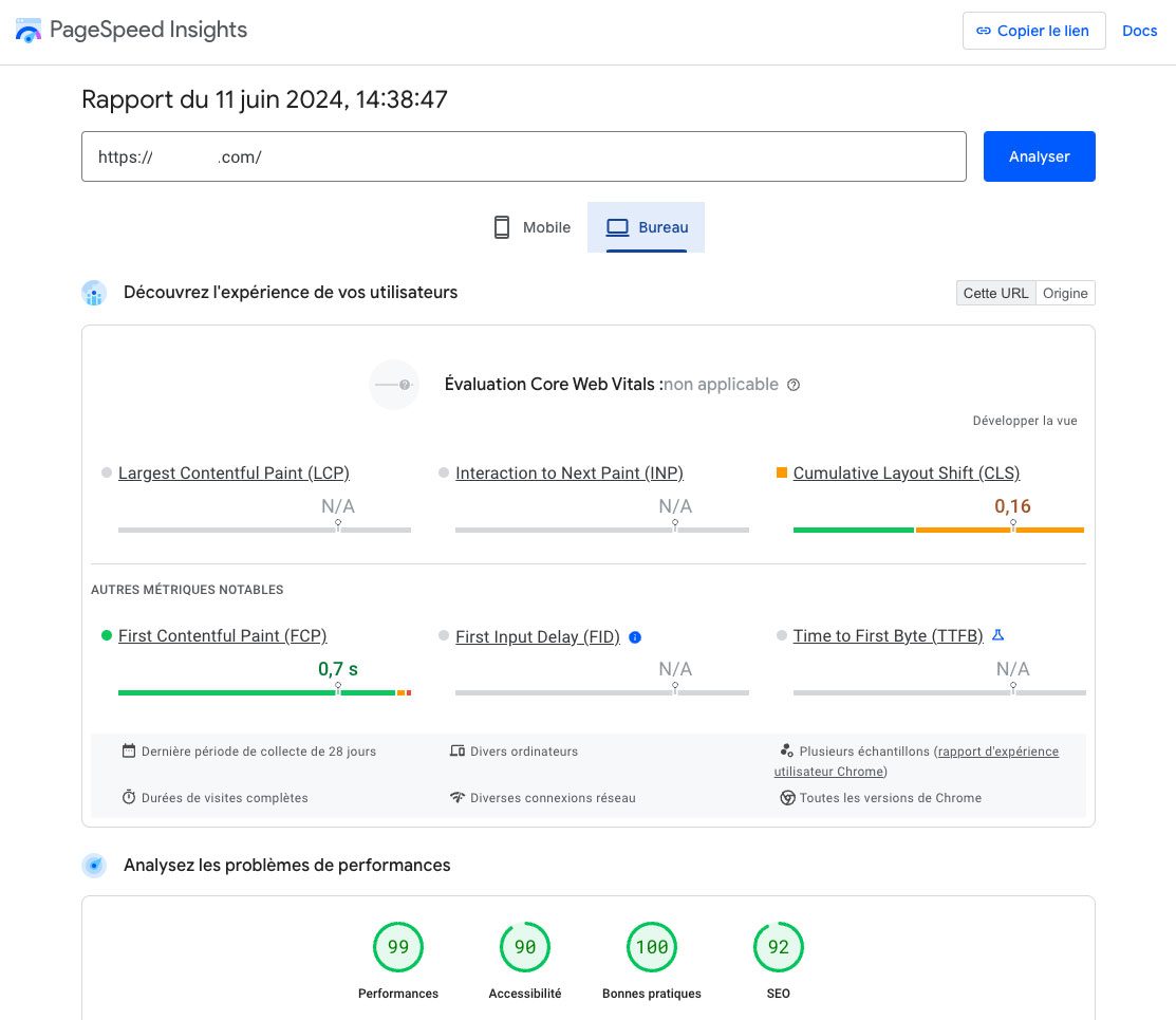 Outil d'analyse SEO gratuit - PageSpeed Insights