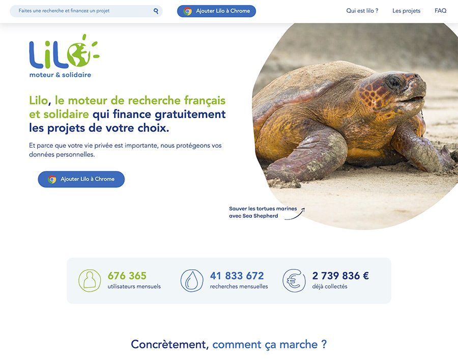 Lilo : jeune moteur de recherche solidaire