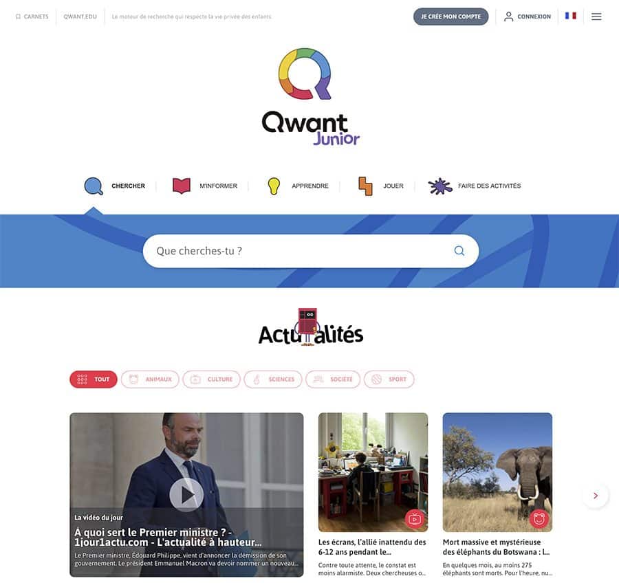 Qwant Junior : le moteur pour les 6 – 13 ans