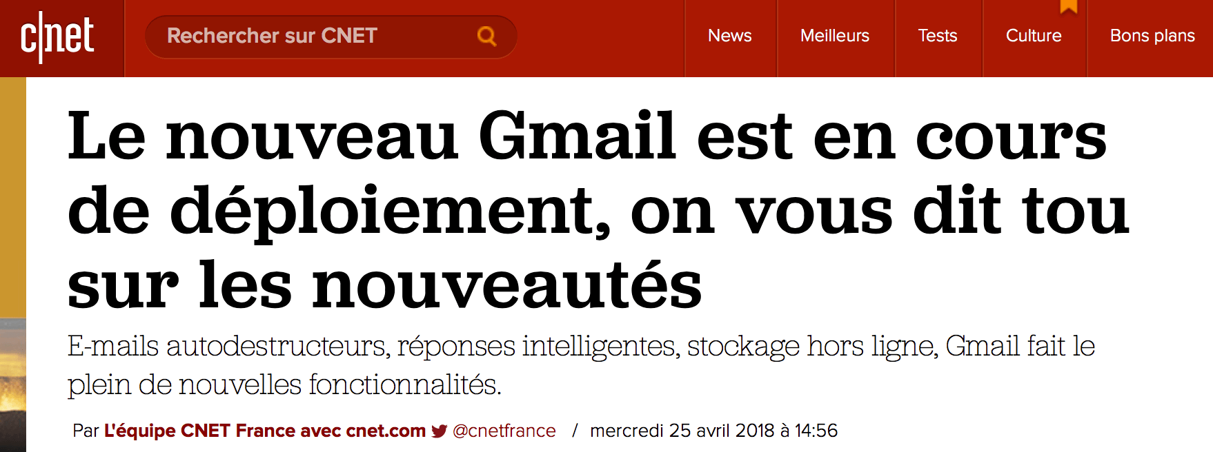 Déploiement du nouveau Gmail